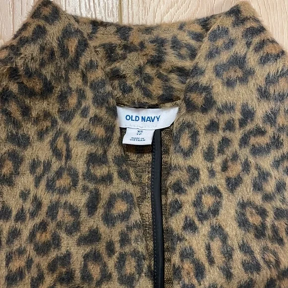 Old Navy Long-Line Cardigan Coat, Leopard, sz XS - Picture 6 of 13